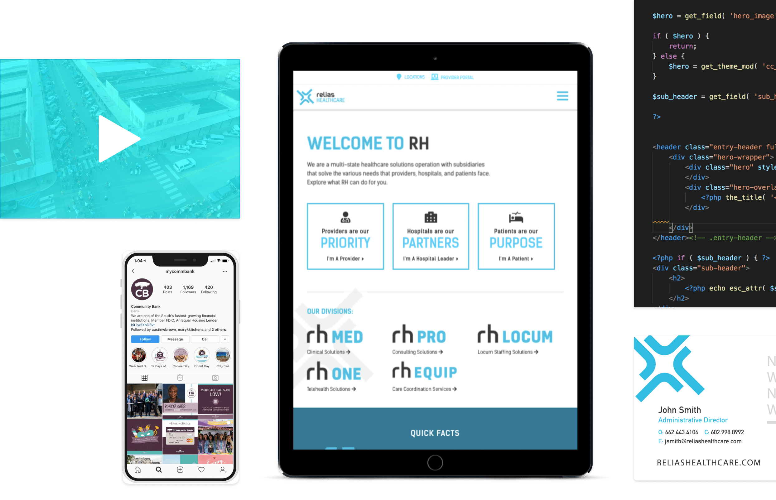 Relias Healthcare Website, Social Media, and Branding Materials