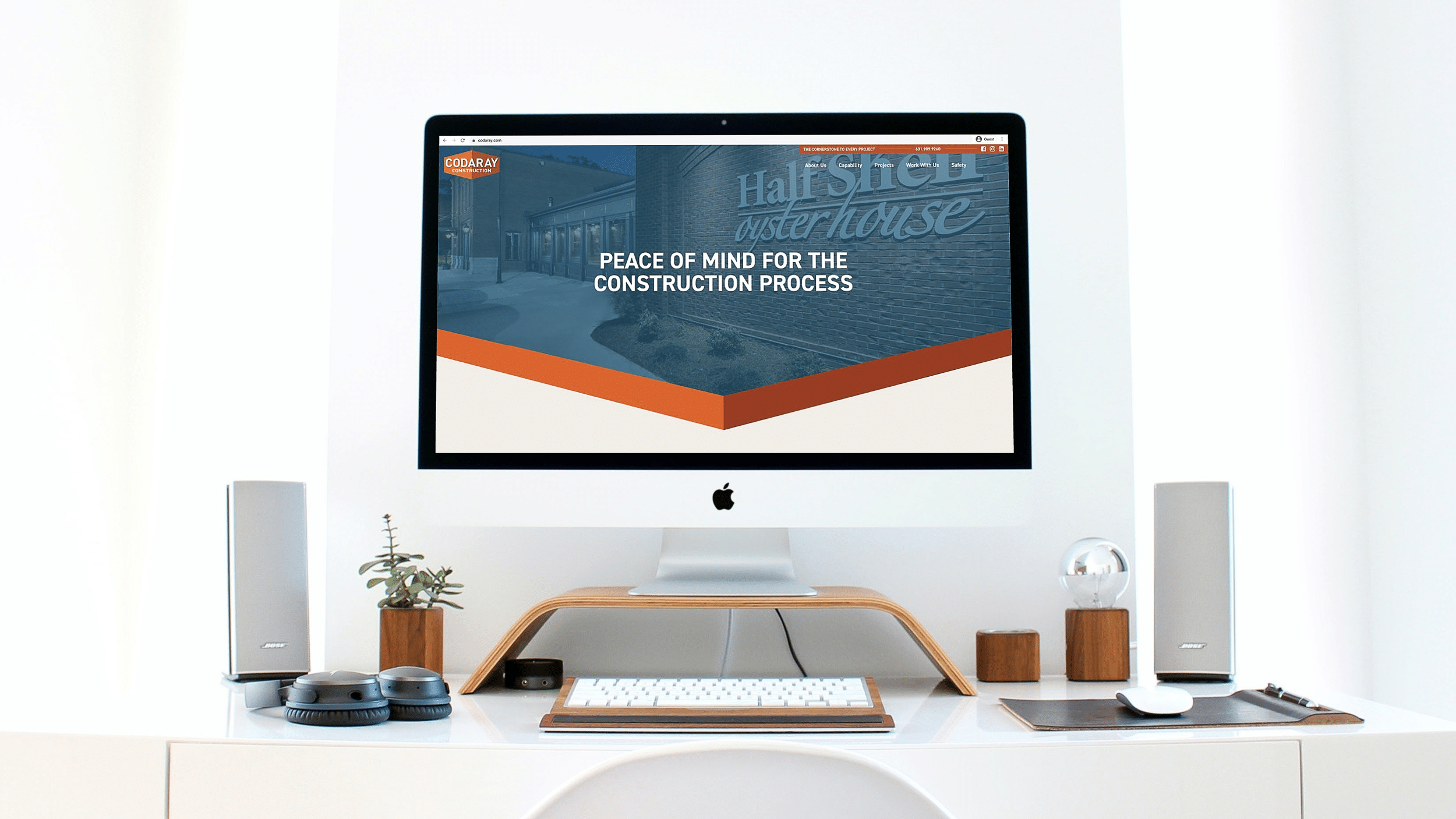 Codaray Construction Website shown on an iMac