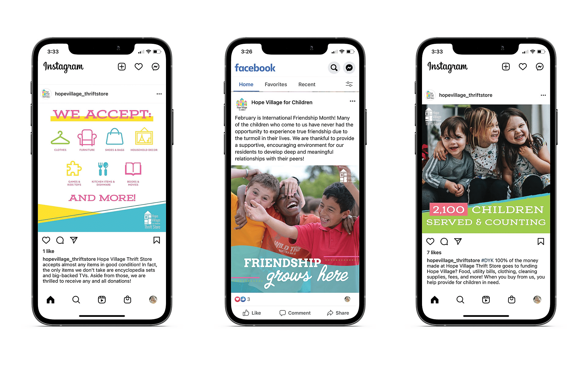 Hope Village Social Media