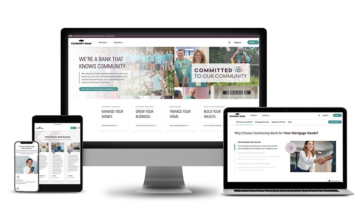 Community Bank Web Viewports splash